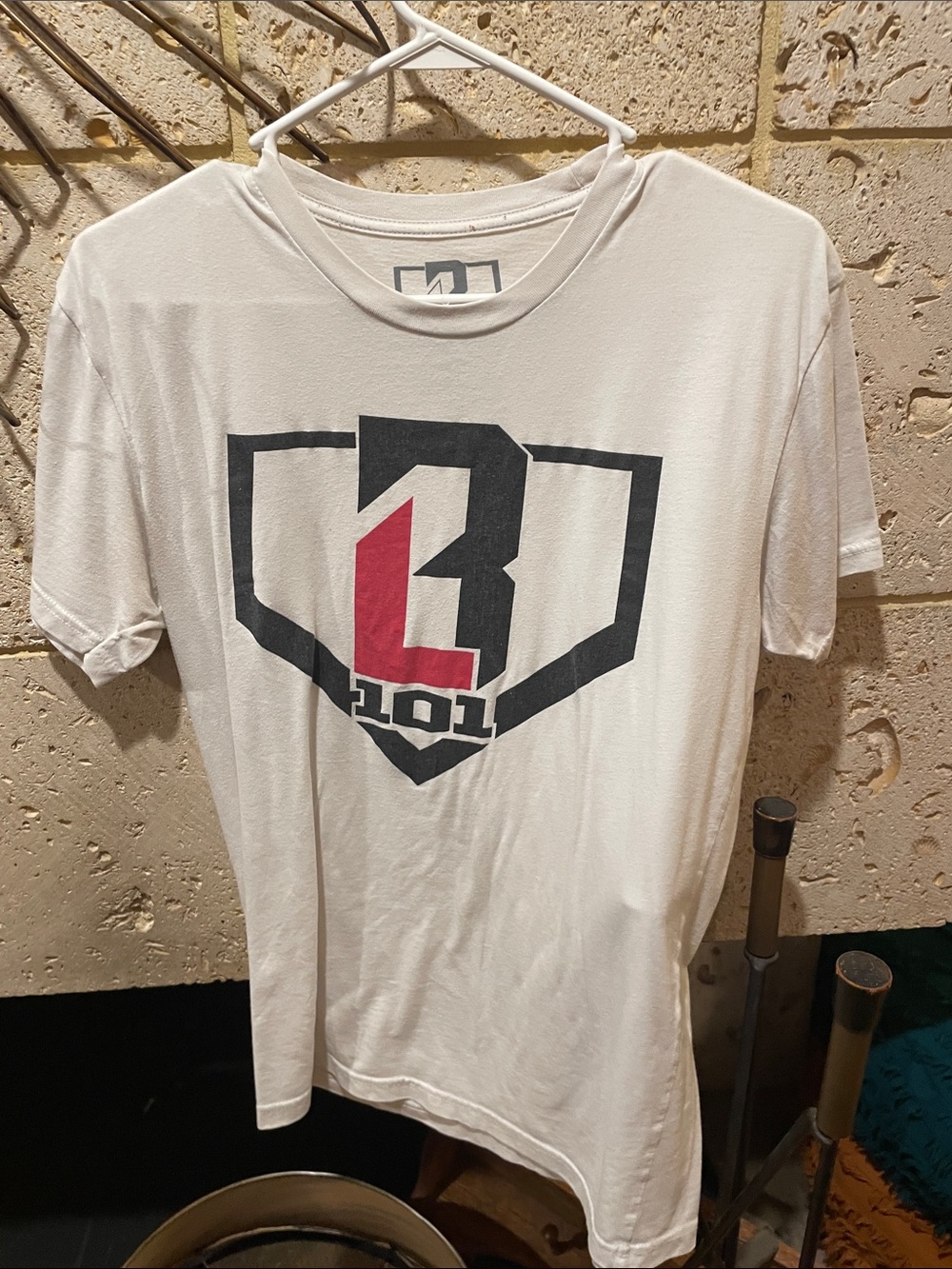 Logo Short Sleeve T-Shirt - White with Black & Red Graphic